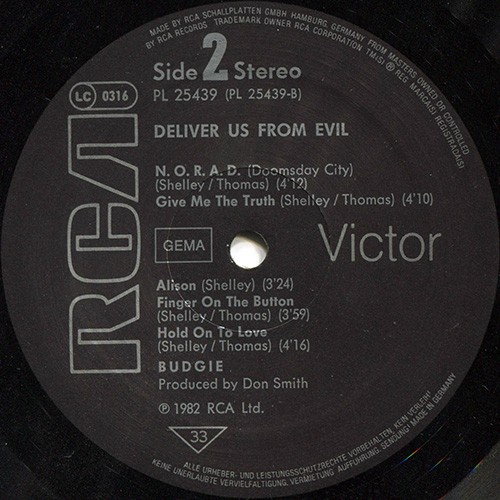 Виниловая пластинка Budgie Deliver Us From Evil, D, страна